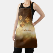 Tablier Baubles De Noël Jaune D'Or Sur Bokeh Jaune (Insitu)