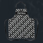 Tablier BBBQ noir et blanc pour grillmaster<br><div class="desc">Tablier BBBQ pour grillmaster en noir et blanc. Tabliers de barbecue personnalisés pour hommes. Ajoutez votre propre nom. Tabliers de cuisine modernes pour cuisine à l'extérieur. Disponible en taille moyenne et grande. Couleurs noires ou personnalisées.</div>