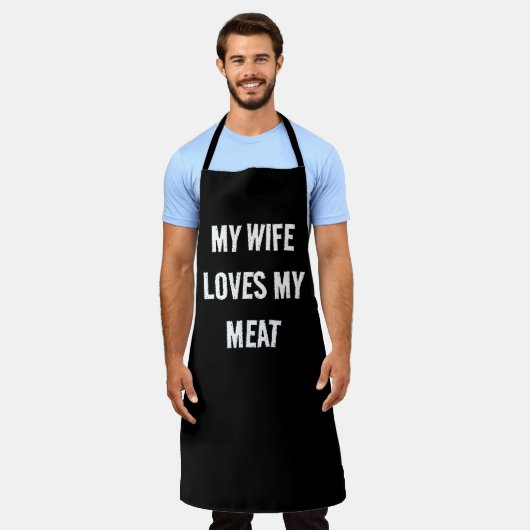Tablier BBQ Apron Ce Gars Frappe Sa Viande Amusante Aprons (Porté)