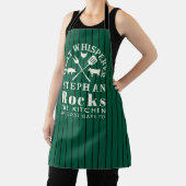 Tablier BBQ Green Pinstripe Meat Whisperer (Insitu)