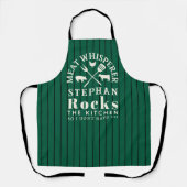 Tablier BBQ Green Pinstripe Meat Whisperer (Recto)