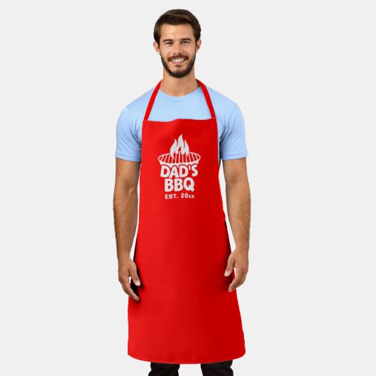 Tablier BBQ Grill de papa logo rouge (Porté)