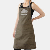 Tablier BBQ Grill Master Russe Brown Wood Boards Mens (Insitu)