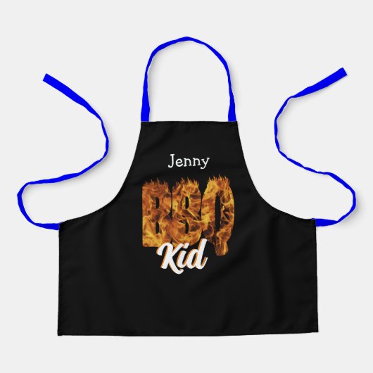 Tablier BBQ Kid Apron. Personnalisable . Amateur de barbec (Recto)