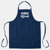 Tablier BBQ King marine bleu solide cuisine moderne grill (Recto)