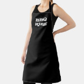 Tablier BBQ King noir blanc rustique texte clair moderne (Insitu)