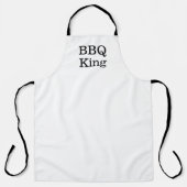Tablier BBQ King noir blanc solide moderne élégant grill (Recto)