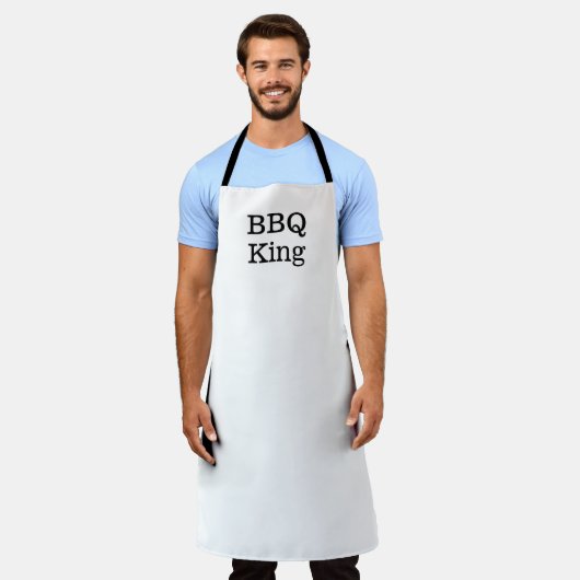 Tablier BBQ King noir blanc solide moderne élégant grill (Porté)