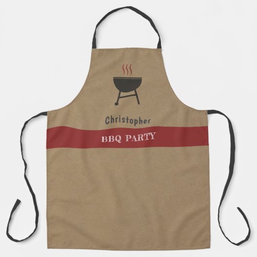 Tablier BBQ Kraft et rustique (Recto)