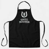 Tablier BBQ noir avec logo de fer à cheval chanceu (Recto)