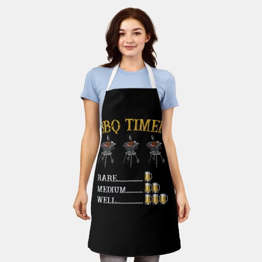 Tablier BBQ Timer Barbecue Rare Moyen Bien Bière (Porté)
