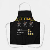 Tablier BBQ Timer Barbecue Rare Moyen Bien Bière (Recto)