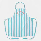 Tablier Beach House Nom personnalisé Blue Cabana Stripe (Recto)