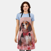 Tablier Beagle avec des roses - Saint-Valentin (Porté)
