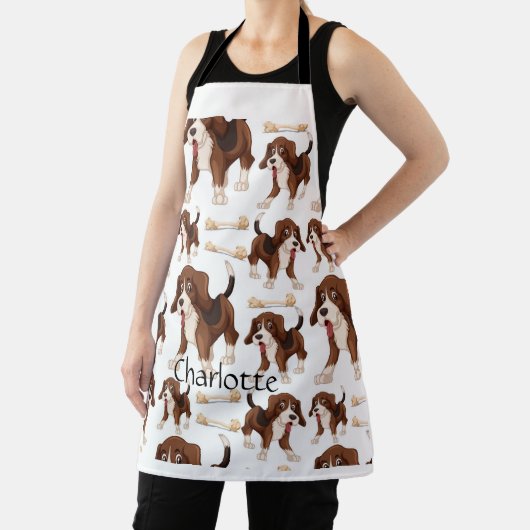 Tablier Beagle chien transparent motif Nom personnalisé (Insitu)