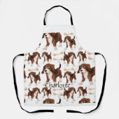 Tablier Beagle chien transparent motif Nom personnalisé (Recto)