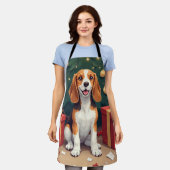Tablier Beagle Christmas Morning Gift-Unboxing Painting (Porté)