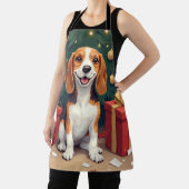 Tablier Beagle Christmas Morning Gift-Unboxing Painting (Insitu)