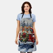 Tablier Beagle Christmas Red Truck Holiday (Porté)