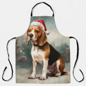 Tablier Beagle dans la neige de Noël  (Recto)