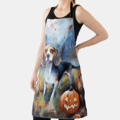 Tablier Beagle d'Halloween avec citrouilles effrayant (Insitu)