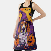 Tablier Beagle effrayant Halloween Sorcière et Citrouille (Insitu)