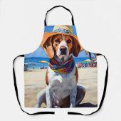 Tablier Beagle sur la plage, cadeau d'été pour les amoureu (Recto)