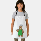 Tablier Bear as Cook with Cooking apron & Bowl (Insitu)