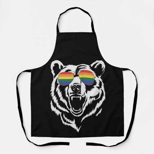 Tablier Bear Gay LGBTQ Rainbow Lunettes de soleil Pride Dr (Recto)