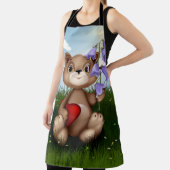 Tablier Bear Holding Bouquet Flower-30926 (Insitu)