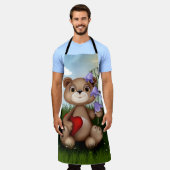 Tablier Bear Holding Bouquet Flower-30926 (Porté)