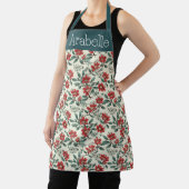 Tablier Bearberry et Cream Floral Apron avec Feuilles vert (Insitu)