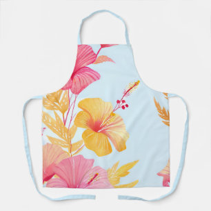 Tablier Beau bel Hibiscus Fleur Tropicale Aquarelle