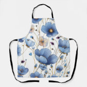 Tablier Beau bleu clair fleuri (Recto)