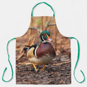 Tablier Beau canard à bois mâle dans les bois (Recto)