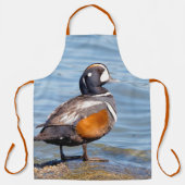 Tablier Beau canard arlequin à la plage (Recto)