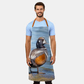 Tablier Beau canard arlequin à la plage (Porté)