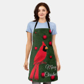 Tablier Beau Cardinal Rouge Noël (Porté)