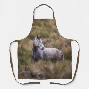 Tablier Beau Cheval gris coloré