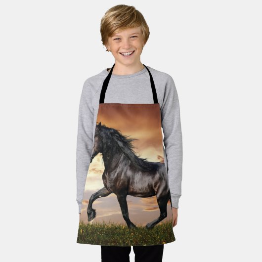 Tablier Beau Cheval Noir (Porté)