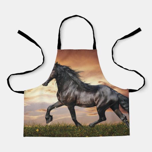 Tablier Beau Cheval Noir (Recto)
