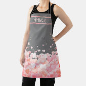 Tablier Beau Coeurs flottants rose sur gris foncé (Insitu)