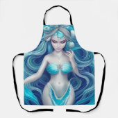 Tablier Beau Coquillage bleu Mermaid Graphique (Recto)