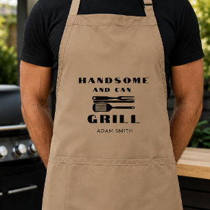 Tablier Beau et sait cuisiner Nom personnalisé