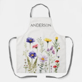 Tablier Beau Fleur sauvage d'aquarelle Botanica (Recto)