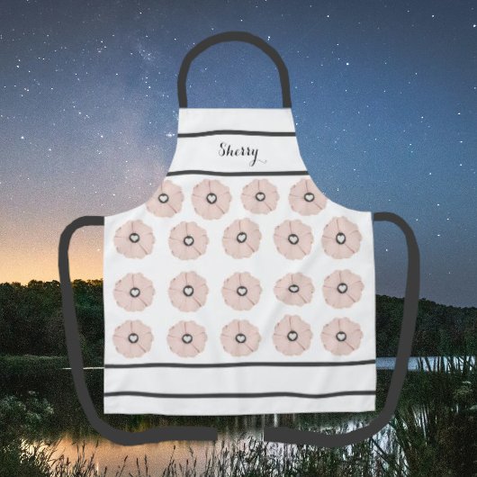 Tablier Beau gris charbon et rose floral Apron