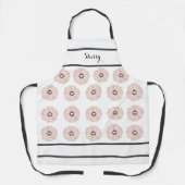 Tablier Beau gris charbon et rose floral Apron (Recto)