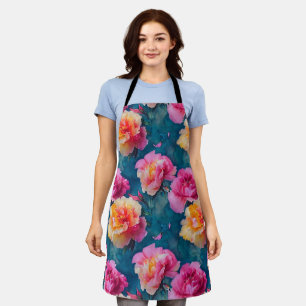 Tablier Beau Motif à fleurs rose doux