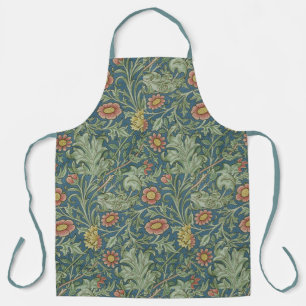 Tablier Beau motif floral William Morris Vert rose
