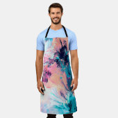 Tablier Beau motif futuriste multicolore froid. Abst (Porté)